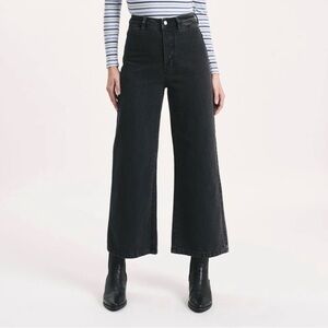 High-Rise Wide-Leg Women's Jeans - Black